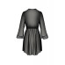 Пеньюар Passion AMBERLY PEIGNOIR 6XL/7XL, black, ажурні декольте та манжети, широкі рукави