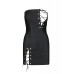 Мінісукня з екошкіри Passion CELINE CHEMISE 6XL/7XL, black, шнурівка, трусики в комплекті