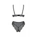 Комплект білизни Passion AMBERLY SET 6XL/7XL black, ліф, трусики бразиліана, люрексова нитка