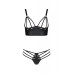 Комплект з екошкіри Passion MALWIA BIKINI 6XL/7XL black, з люверсами та ремінцями, бра, трусики
