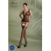Бодістокінг Passion ECO BS001 One Size black, з доступом, імітація підв’язок, флористичний декор