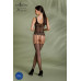 Бодістокінг Passion ECO BS001 One Size black, з доступом, імітація підв’язок, флористичний декор