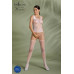 Бодістокінг Passion ECO BS001 One Size white, з доступом, імітація підв’язок, флористичний декор