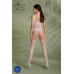 Бодістокінг Passion ECO BS001 One Size white, з доступом, імітація підв’язок, флористичний декор