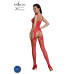 Бодістокінг Passion ECO BS004 red відкритий доступ, імітація підв’язок, квітковий декор