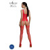 Бодістокінг Passion ECO BS007 red, з доступом, силуетний малюнок, імітація підв’язок