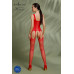 Бодістокінг Passion ECO BS007 red, з доступом, силуетний малюнок, імітація підв’язок