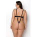 Боді з екошкіри Passion CELINE BODY 4XL/5XL black, з доступом, відкритий