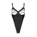 Боді з екошкіри Passion CELINE BODY 4XL/5XL black, з доступом, відкритий