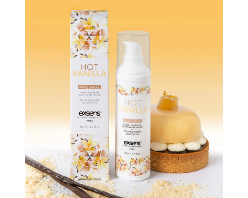 Масажна олія EXSENS Hot Vanilla 50мл розігрівальна, без цукру, без парабенів, їстівна