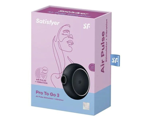 Вакуумный стимулятор Satisfyer Pro To Go 3 Black (мятая упаковка)