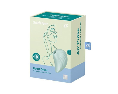 Вакуумний кліторальний стимулятор із вібрацією Satisfyer Pearl Diver Mint (м'ята упаковка)