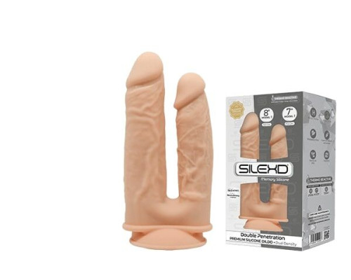 Фалоімітатор подвійний SilexD Double Gusto Flesh (Model 1 size 8" & 7") (м'ята упаковка)