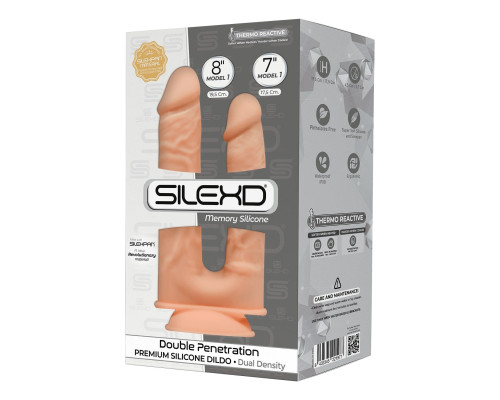 Фалоімітатор подвійний SilexD Double Gusto Flesh (Model 1 size 8" & 7") (м'ята упаковка)