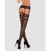 Панчохи-стокінги із комбінованою сіткою Obsessive Garter stockings S214 S/M/L, чорні