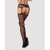 Сітчасті панчохи-стокінги з візерунком на сідницях Obsessive Garter stockings S232 S/M/L, чорні, імі