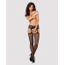 Сітчасті панчохи-стокінги з візерунком на сідницях Obsessive Garter stockings S232 S/M/L, чорні, імі