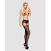 Сітчасті панчохи-стокінги з мереживним поясом Obsessive Garter stockings S307 S/M/L, чорні, імітація