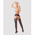 Сітчасті панчохи-стокінги з мереживним поясом Obsessive Garter stockings S307 S/M/L, чорні, імітація