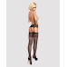Сітчасті панчохи-стокінги з імітацією гартерів Obsessive Garter stockings S500S/M/L, чорні