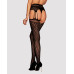 Сітчасті панчохи-стокінги під леопард Obsessive Garter stockings S817 S/M/L, імітація гартерів, з до