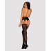 Сітчасті панчохи-стокінги під леопард Obsessive Garter stockings S817 S/M/L, імітація гартерів, з до
