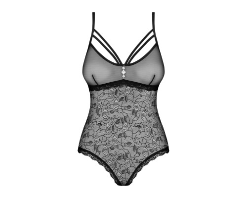 Мереживне боді з доступом Obsessive 818-TED-1 teddy S/M, чорне