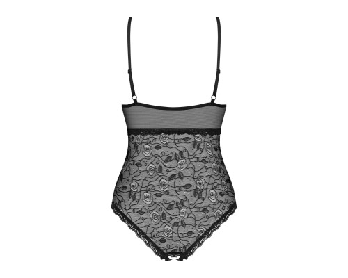 Мереживне боді з доступом Obsessive 818-TED-1 teddy L/XL, чорне