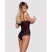 Сітчасте боді на кісточках Obsessive Amanta teddy S/M, чорне, з доступом