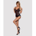 Сітчасте боді на кісточках Obsessive Amanta teddy S/M, чорне, з доступом
