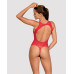 Ажурний бодістокінг із ефектом шнурівки Obsessive B120 teddy red S/M/L, червоний