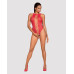 Ажурний бодістокінг із ефектом шнурівки Obsessive B120 teddy red S/M/L, червоний
