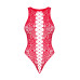Ажурний бодістокінг із ефектом шнурівки Obsessive B120 teddy red S/M/L, червоний