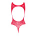 Ажурний бодістокінг із ефектом шнурівки Obsessive B120 teddy red S/M/L, червоний