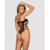 Бодістокінг із поперечними вирізами Obsessive B122 teddy S/M/L, чорний