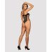 Бодістокінг із поперечними вирізами Obsessive B122 teddy S/M/L, чорний