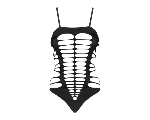 Бодістокінг із поперечними вирізами Obsessive B122 teddy S/M/L, чорний