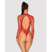 Сітчастий бодістокінг із довгим рукавом Obsessive B126 teddy red XL/XXL, червоний
