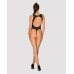 Ажурний бодістокінг із ефектом шнурівки Obsessive B129 teddy black XL/XXL, чорний, з доступом