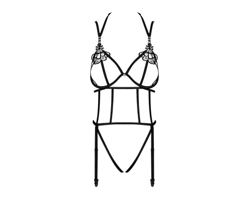 Боді зі стреп із доступом Obsessive Badossa crotchless teddy S/M, чорний