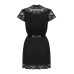 Сатиновий відкритий пеньюар на поясі Obsessive 810-PEI–1 peignoir black S/M, чорний