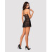 Еротичний мереживний комплект із сіточкою Obsessive 838-BAB-1babydoll & thong black S/M