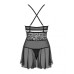 Еротичний мереживний комплект із сіточкою Obsessive 838-BAB-1babydoll & thong black S/M