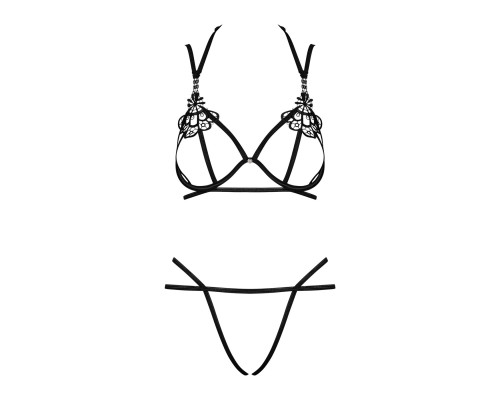 Еротичний комплект зі стреп Obsessive Badossa 2-pcs set L/XL, чорний, з доступом