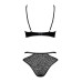Еротичний комплект під латекс зі стрепами Obsessive Bagirela 2-pcs set L/XL, чорний, під леопард, бю
