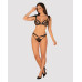 Напівпрозорий еротичний комплект Obsessive Obsessivia 2-pcs set black S/M, бюстгальтер та трусики