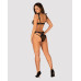 Напівпрозорий еротичний комплект Obsessive Obsessivia 2-pcs set black L/XL, бюстгальтер та трусики