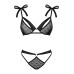 Напівпрозорий еротичний комплект Obsessive Obsessivia 2-pcs set black L/XL, бюстгальтер та трусики