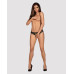 Мереживні танга з доступом Obsessive Contica crothchles thong L/XL, чорні