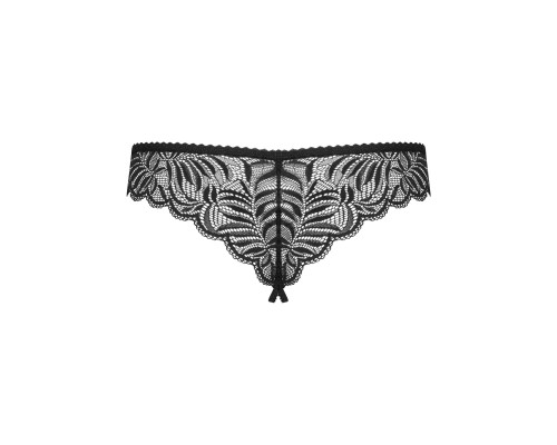 Мереживні танга з доступом Obsessive Contica crothchles thong L/XL, чорні